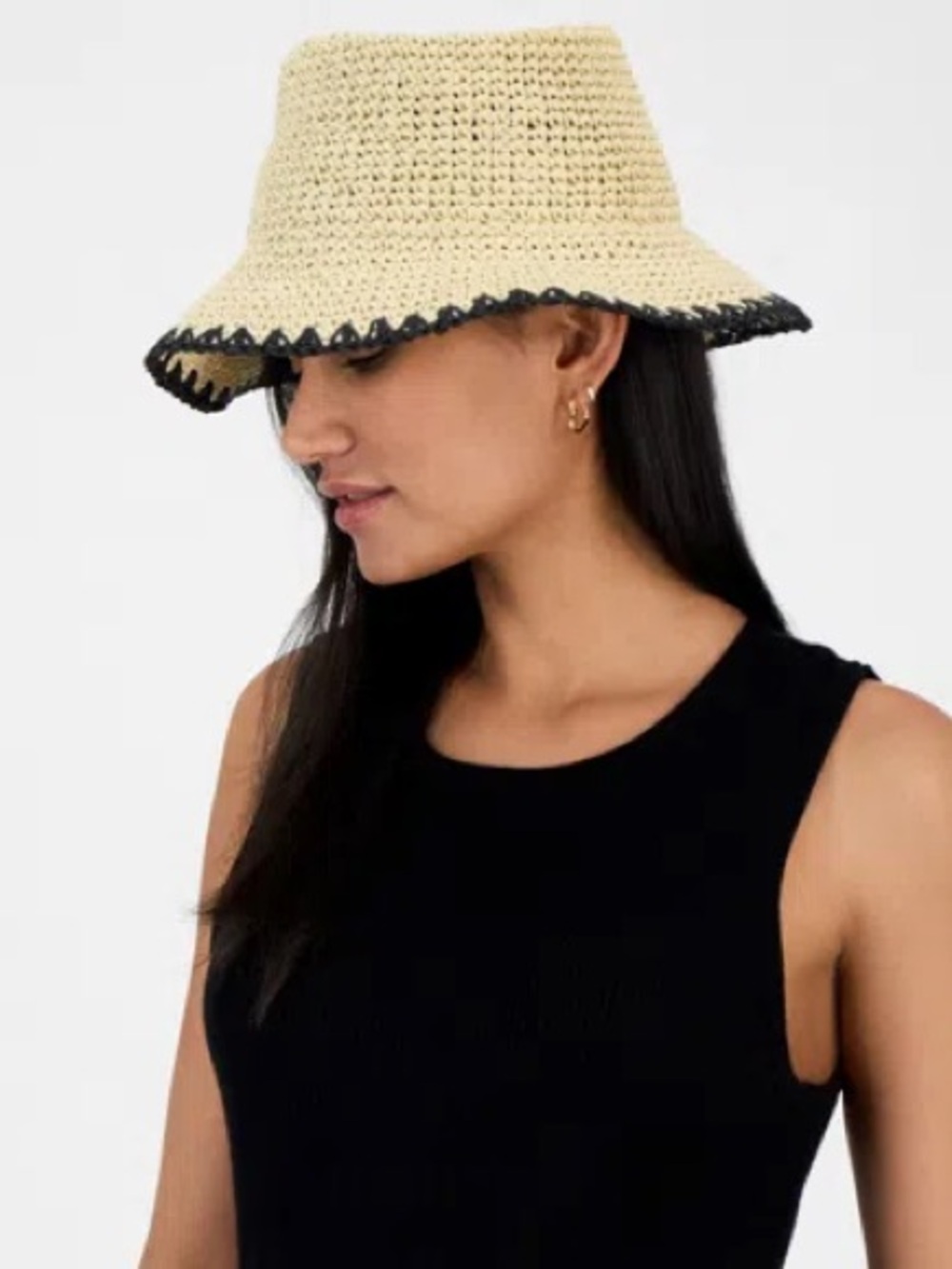 ☀️INC INTERNATIONAL CONCEPTS
Crochet Bucket Hat With Whipstitch Trim☀️BRAND NEW